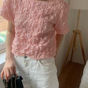 [당일] liberty 리버티 버블 블라우스 링클 반팔 스판 블라 (3colors)