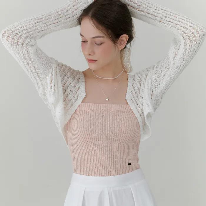 Creamy mini cardigan (white)