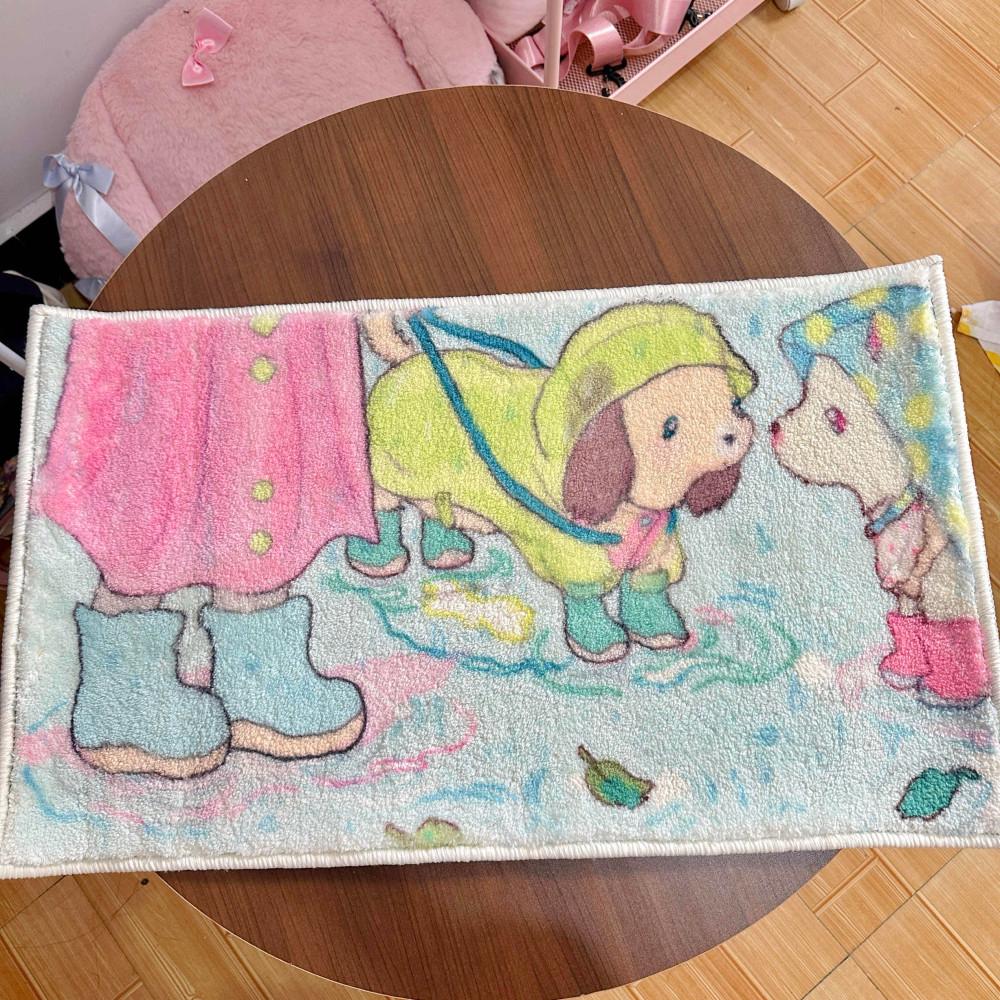 수심 Rainy Puppy Rug 레이니 퍼피 러그 카펫 러그 사각 집들이 선물 유니크