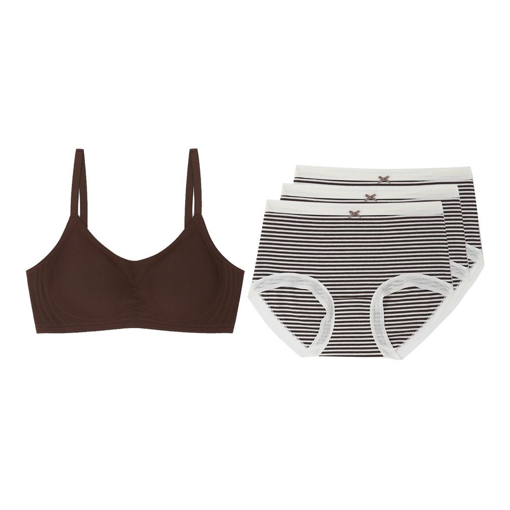 시몬 브라렛1 + 도라 팬티3 SET(시몬 브라렛 브라운M아이보리M,L 3월 8일 예약배송)