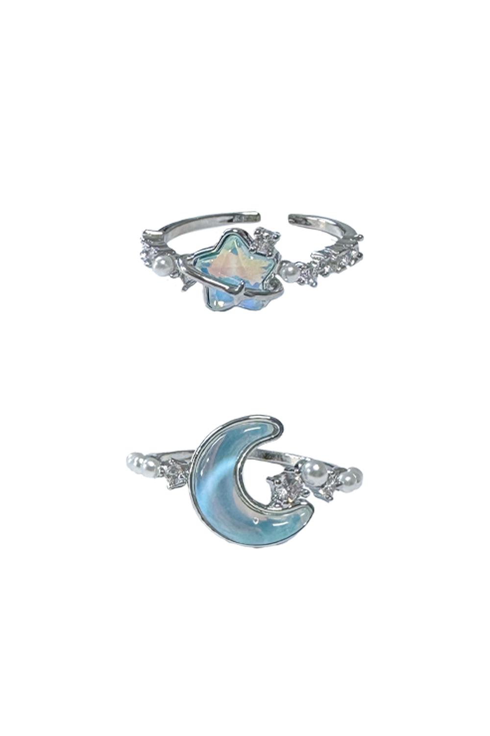 Blueming Star Moon Ring