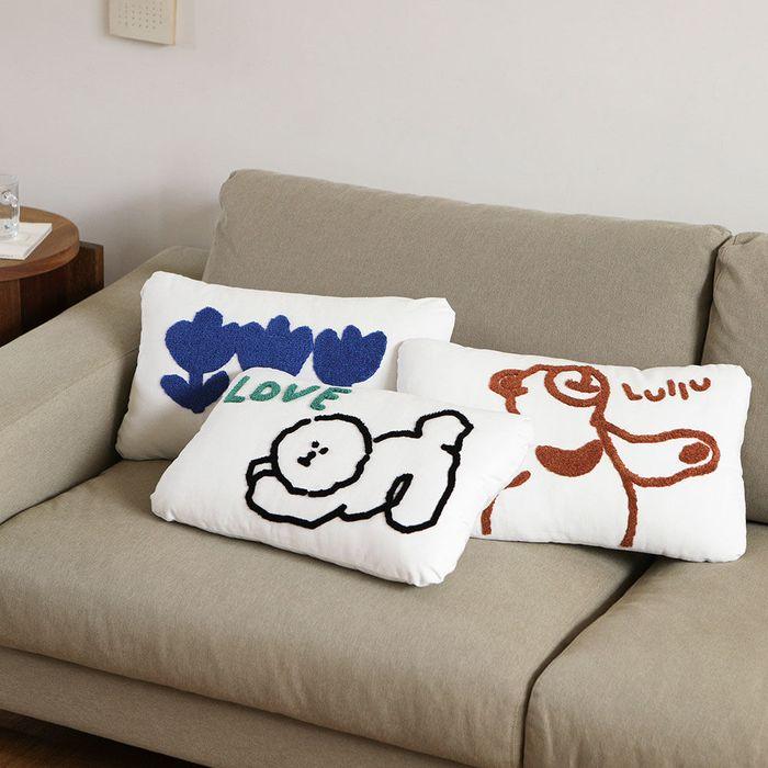 부클 모티브 인테리어 쿠션(솜포함)