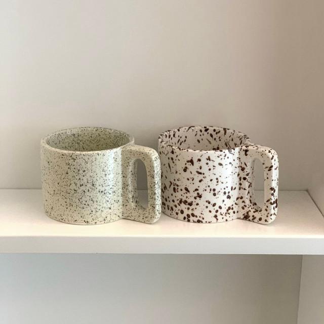 오드앤룸 스프레드 잉크 머그 잉크 도트 점박이 세라믹 독특한 홈카페 커피 컵