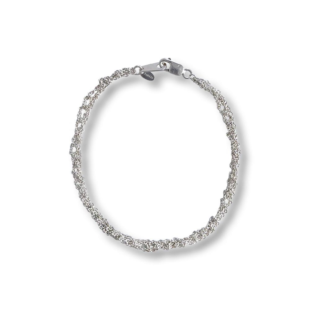 핸드메이드 니트 체인 팔찌 / 실버