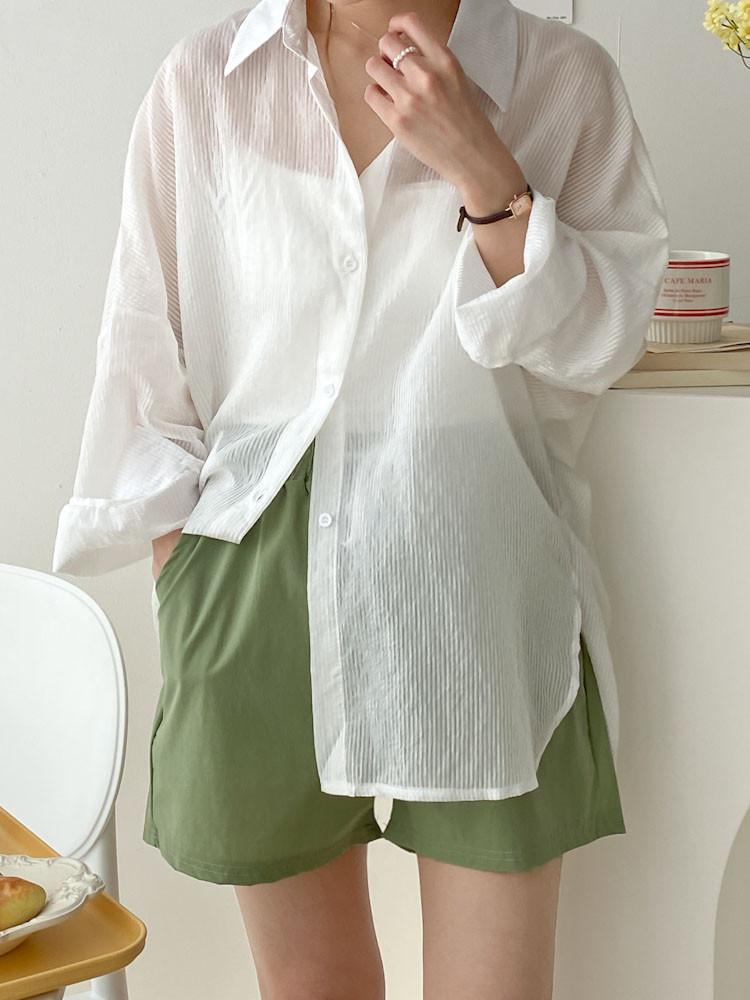 스트라이프 얇은 여름 남방 셔츠 4color