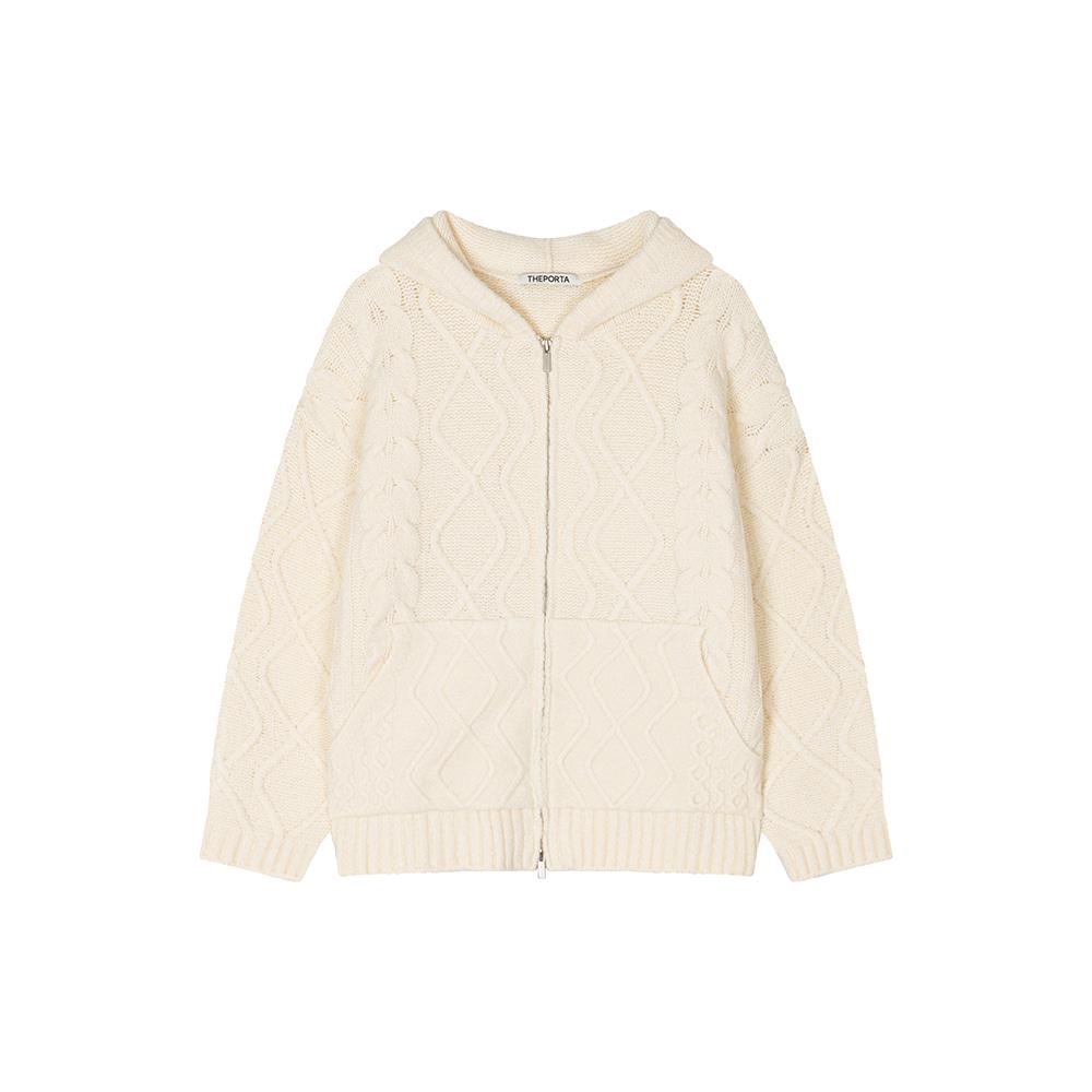 NORDIC BREEZE KNIT ZIP-UP, IVORY