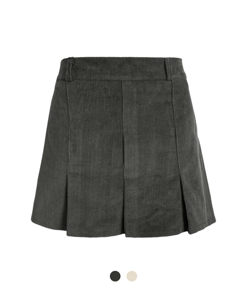 플리츠 코듀로이 스커트