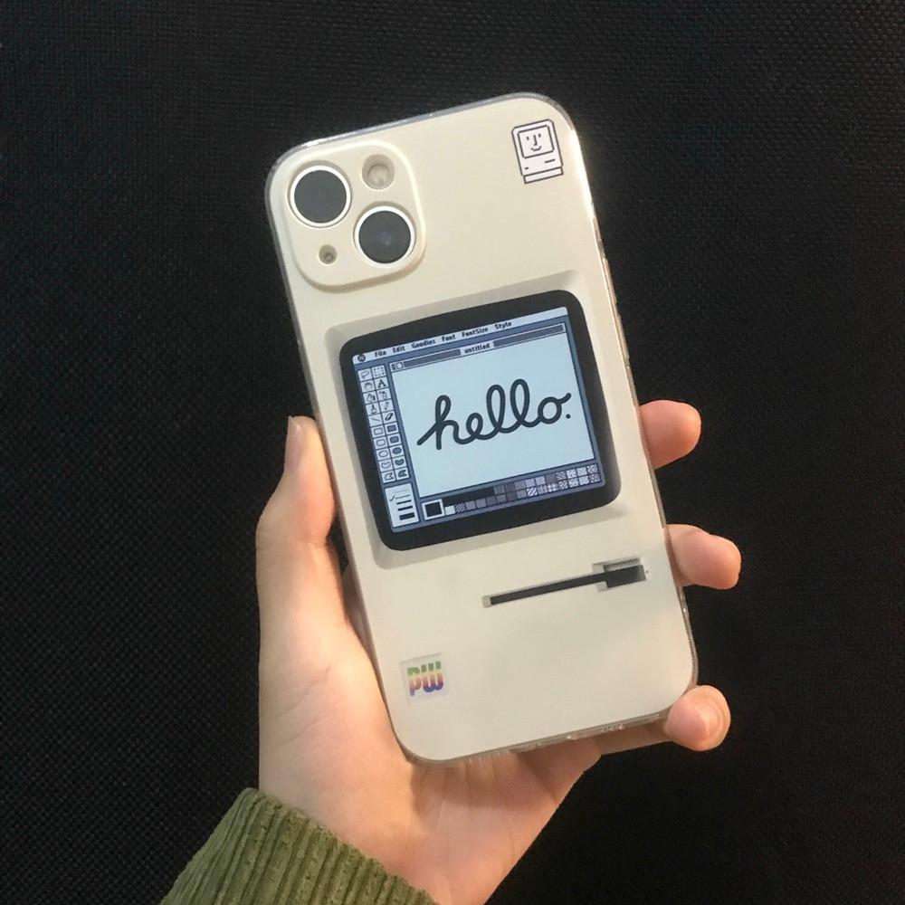 아이폰13미니 블랙 커플 실리콘 레트로폰 빈티지폰 감성폰 디자인 특이한 아이폰 케이스