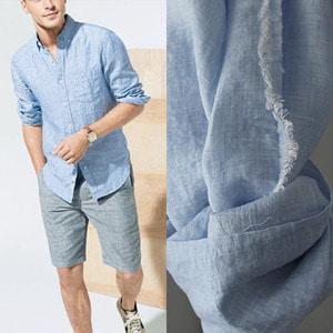 수입원단/아이리스 8컬러유럽 오르샤33수 바이오워싱 린넨100% 선염 샴브레이W9136_5 (170G)