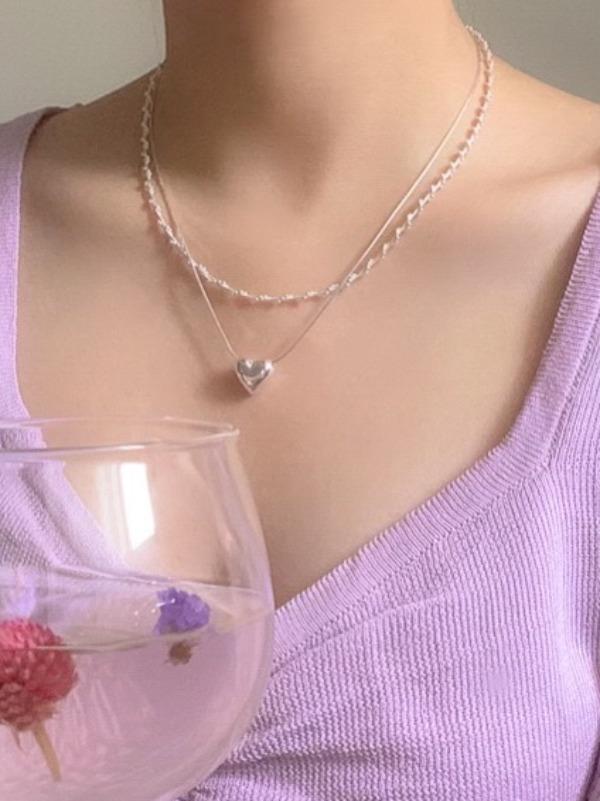 (92.5 silver) mellow heart necklace