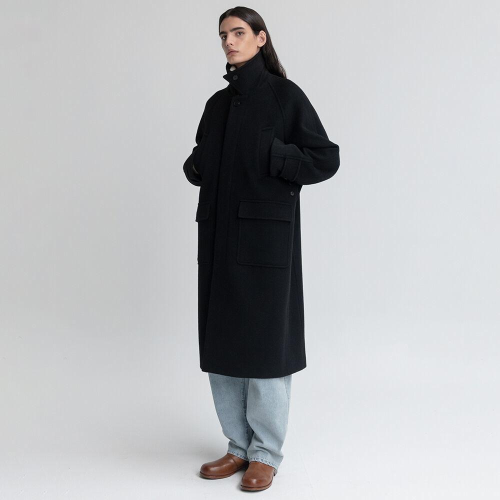 오버사이즈 발마칸 코트 BLACK