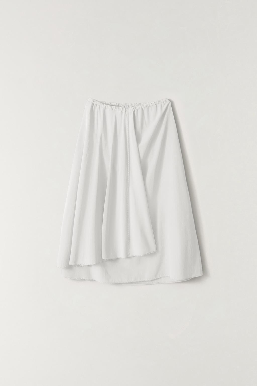 레이스 언발 스커트 WHITE