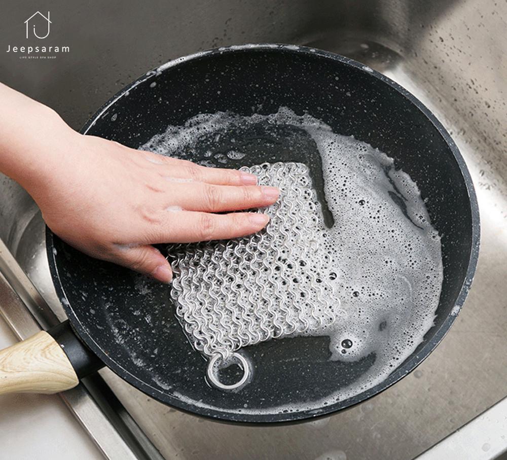 철 수세미 스텐 쇠 사슬 무쇠 팬 제로웨이스트