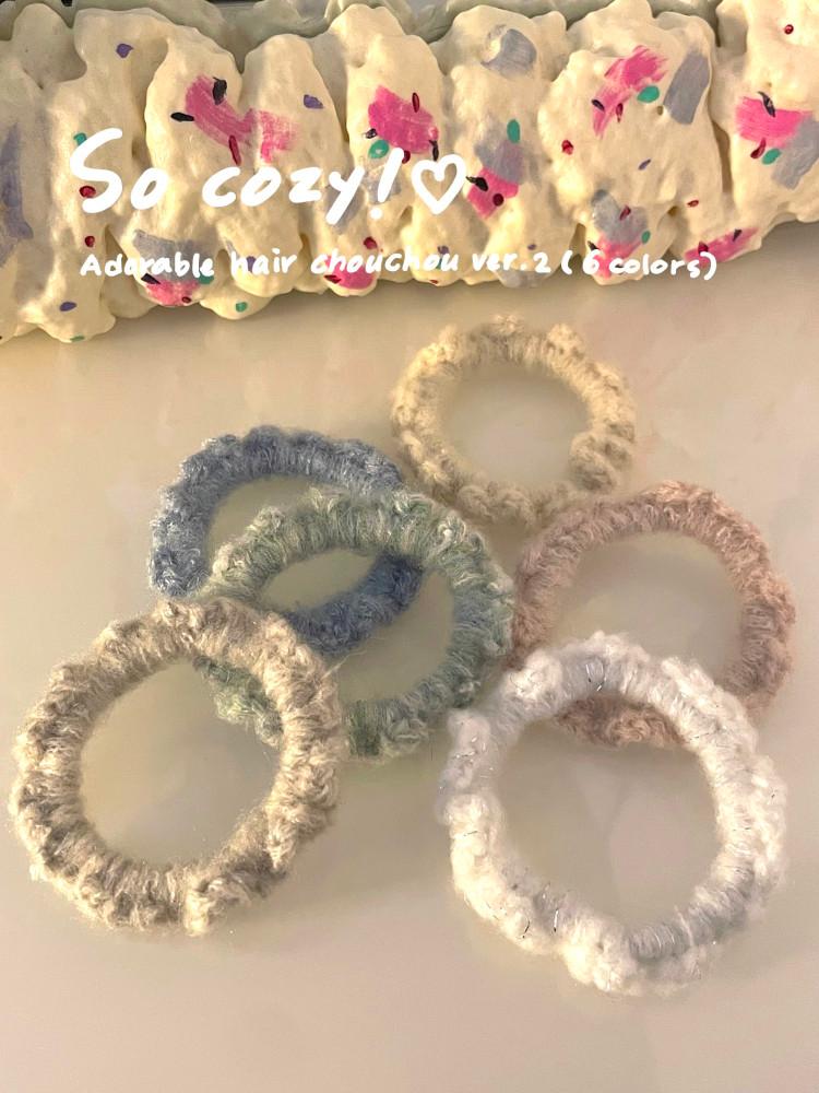 So cozy!♡(8colors) 핸드메이드 헤어슈슈 니트스크런치 곱창밴드