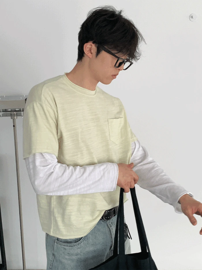 슬럽 포켓 레이어드 롱 슬리브