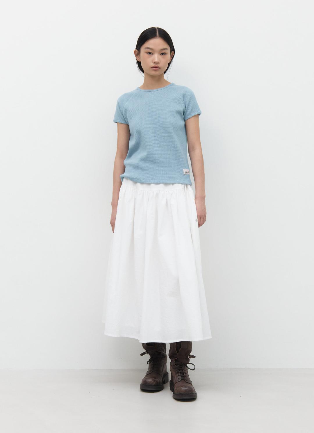[4/13 예약배송] 26SS SIDE DRAWSTRING FLARE SKIRT / WHITE