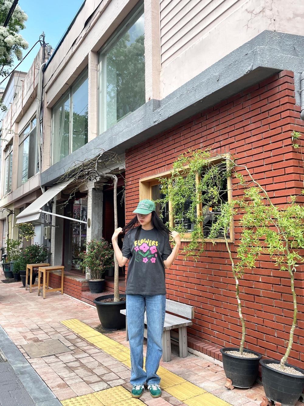 플라워 워싱 티셔츠 [2color]