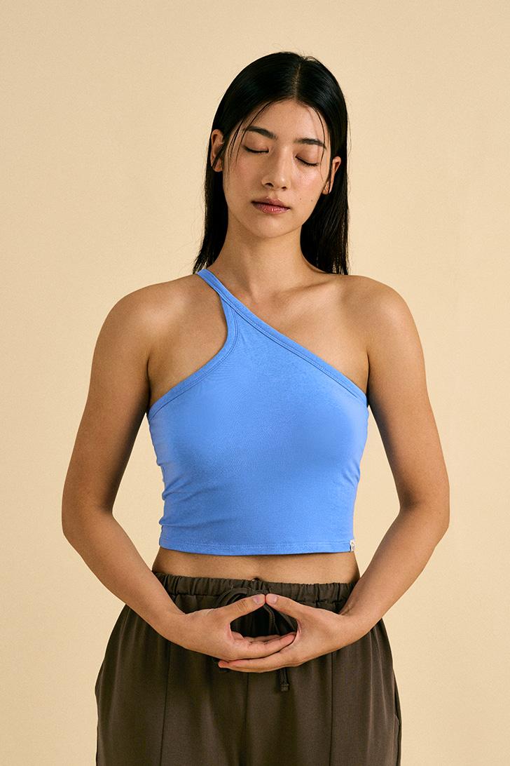 Sleek One-Shoulder Tank (Vivid Blue)