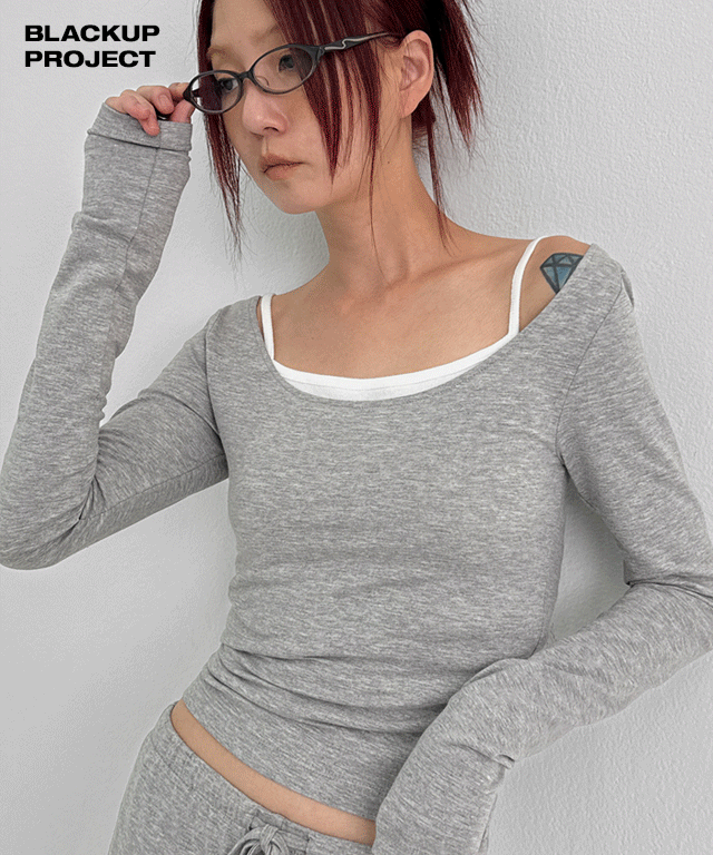 블랙업 [MADE] 치코 와이드 유넥 긴팔티