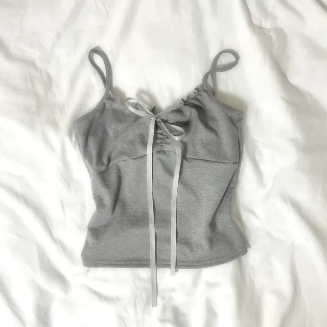 리본 프릴 셔링나시(2color)