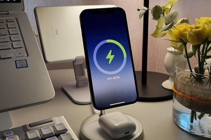 MFM 인증 2in1 아이폰 맥세이프 무선충전기 T575-F-MFM