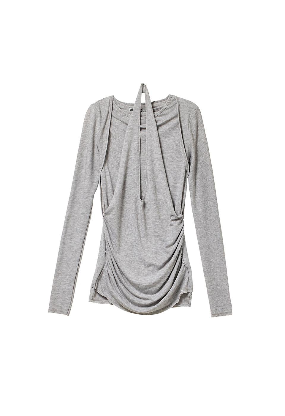 CONVERTIBLE BOLERO TOP, GRAY