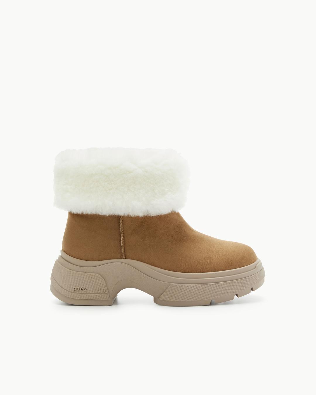 Fluffy Fur Boots / Camel