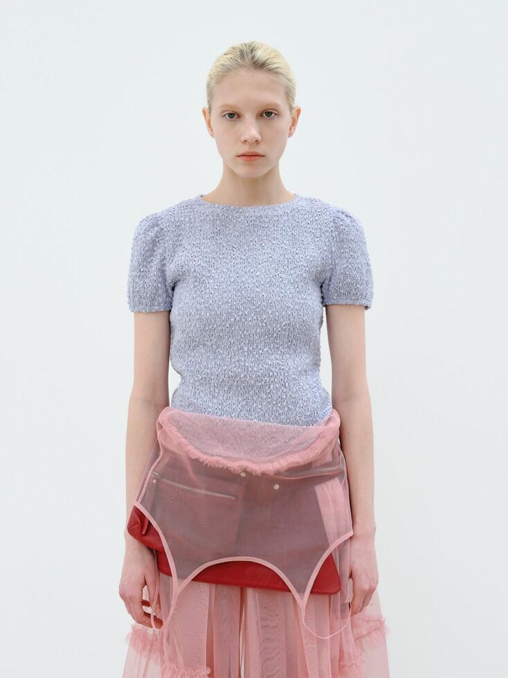 (1차 리오더) SMOCKED PUFF SLEEVE TOP - LAVENDER