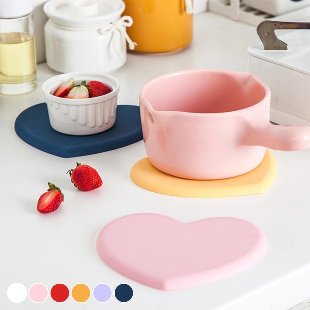 하트 실리콘 냄비받침대
