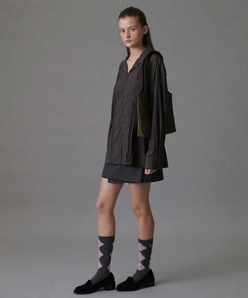 ARGYLE PATTERN SOCKS CHARCOAL