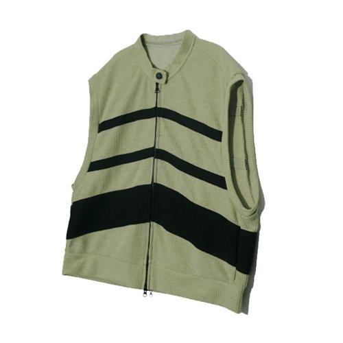 디멘션 니트 베스트 페이드 그린