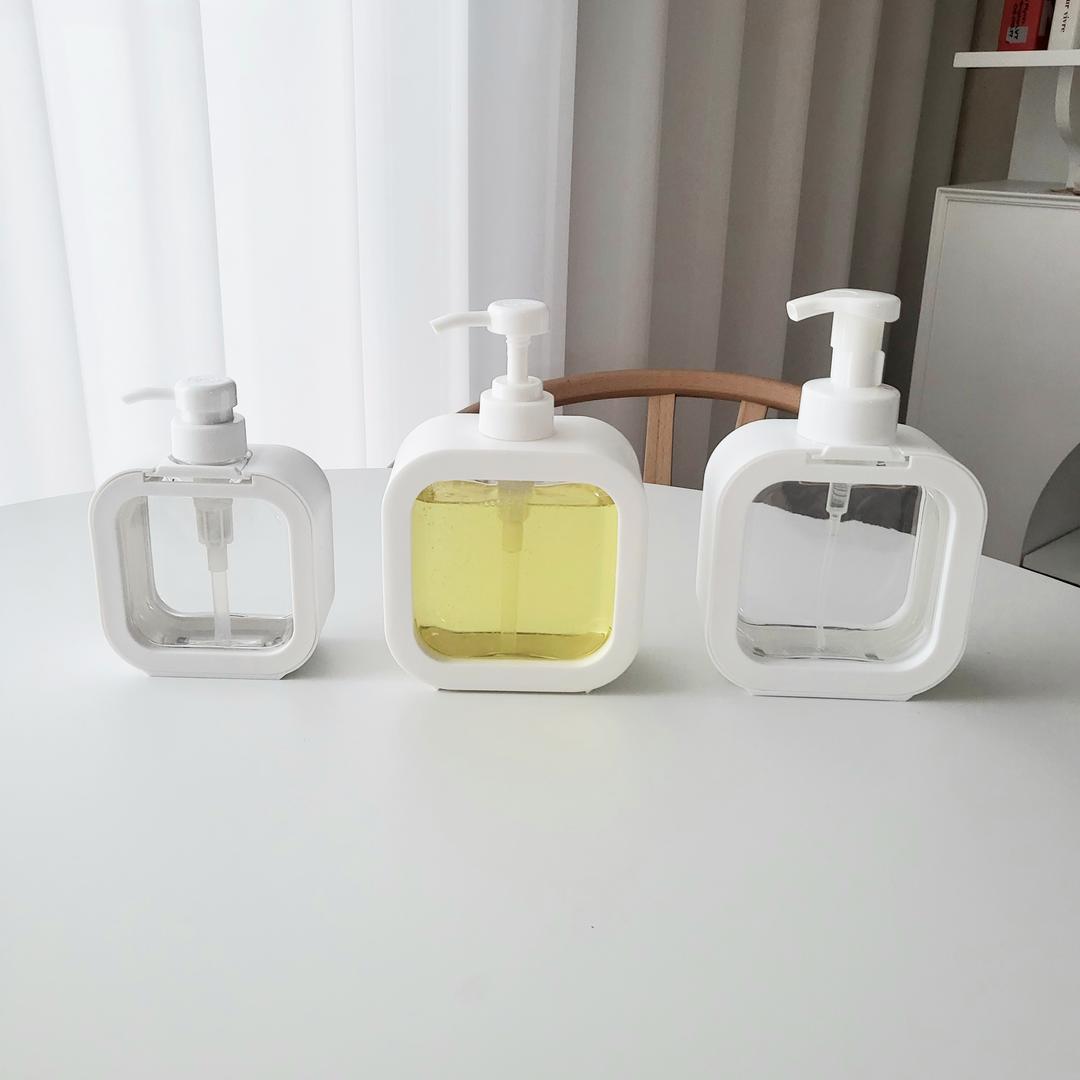 화이트 주방세제 디스펜서 3종 300/500ml(일반형/거품형) 리필 용기 공병 깔끔