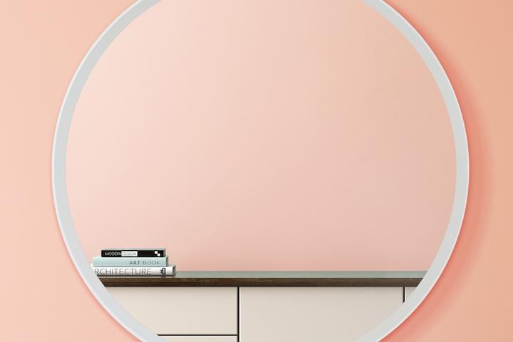 베스트 카페 디자인 예쁜 벽걸이 인기 거울 기획전/4.리비아 화이트 원형 거울