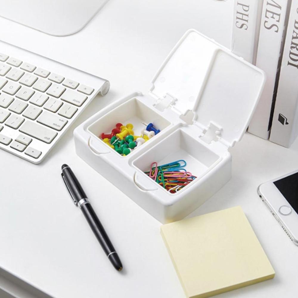 버튼식 화장솜 케이스 수납통 원터치 보관함 사각2구