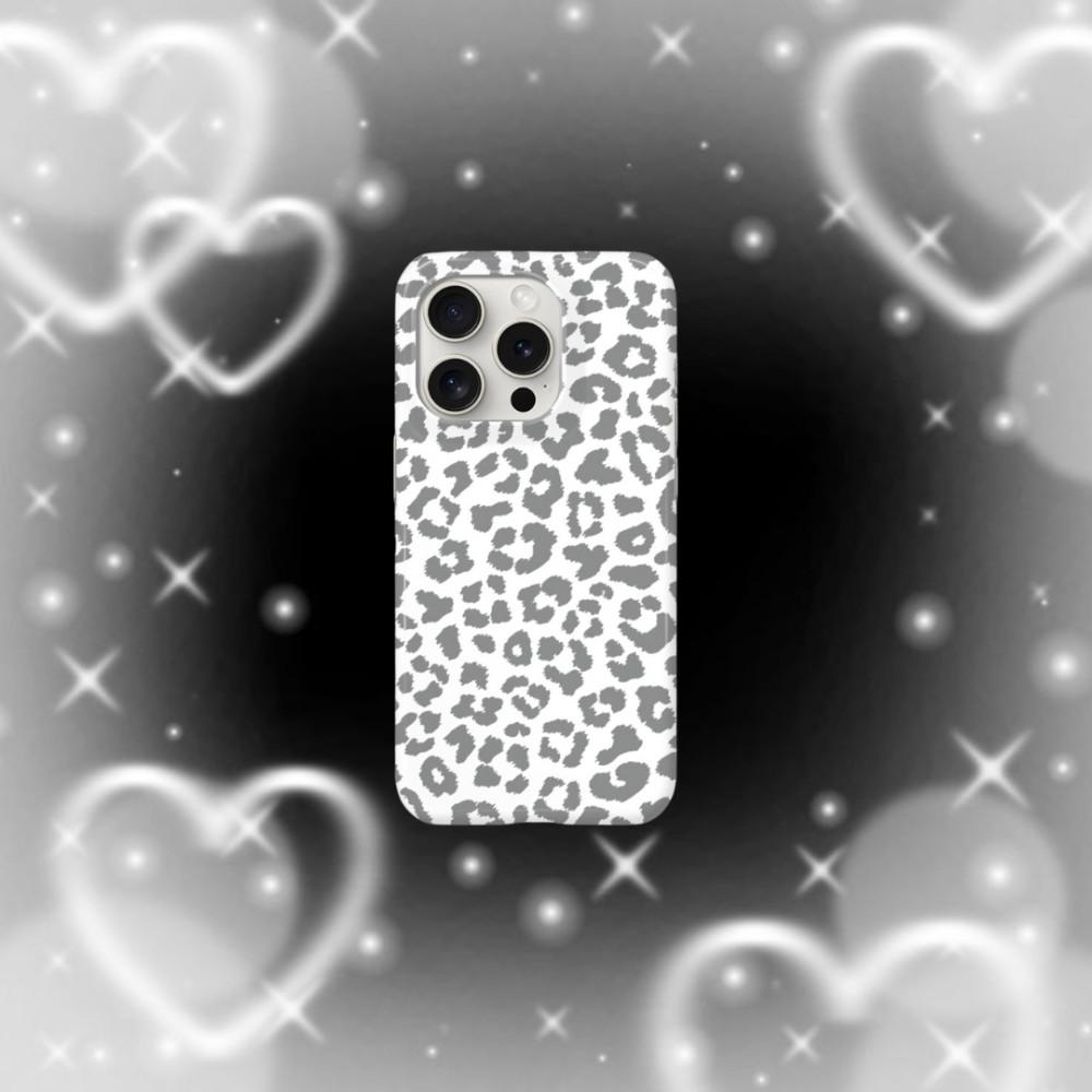 흰색 레오파드 유광 하드 케이스 : 다-세계
