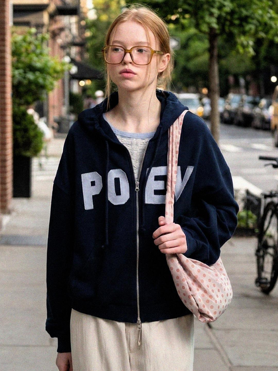 Logo Applique Zip-Up Hoodie [2 Color]