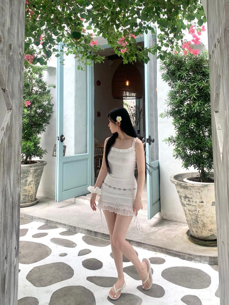 santorini frill mini ops / 산토리니 프릴 미니 원피스