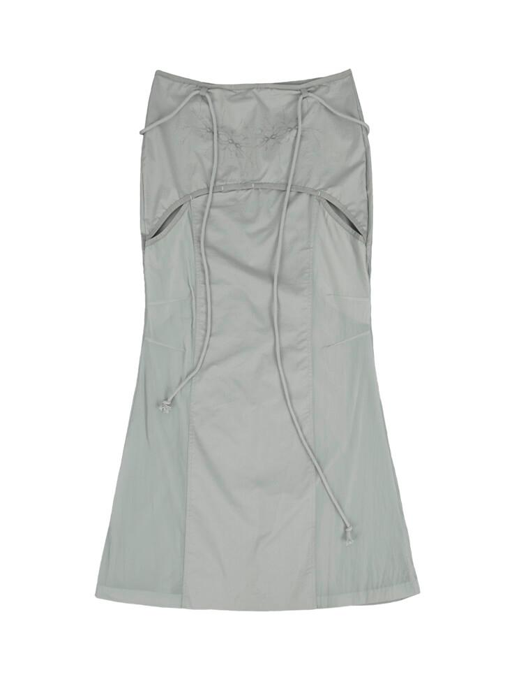 Thigh Slit Long Skirt / Grey