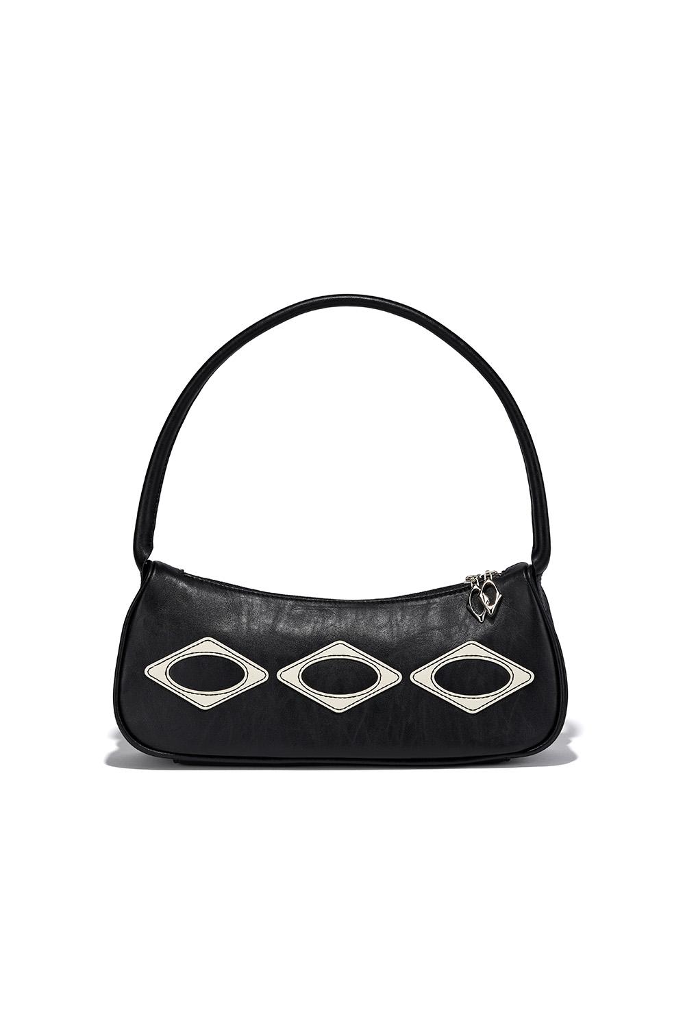 RHOMBUS LEATHER SOULDER BAG_BLACK