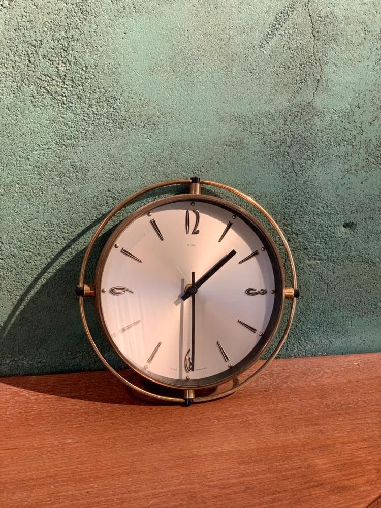 빈티지 ‘메타멕Metamec’ 브라스 벽시계