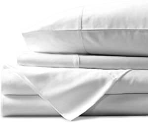 Mayfair Linen 800 Thread Count 100% Egyptian Cotton Sheets, White King Sheets Set, Long Staple Cotton, Sateen Weave for Soft and Silky Feel, Fits Mattress Upto 18'' DEEP Pocket