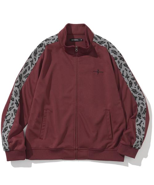 Leopard Side Line Track Jacket - Red