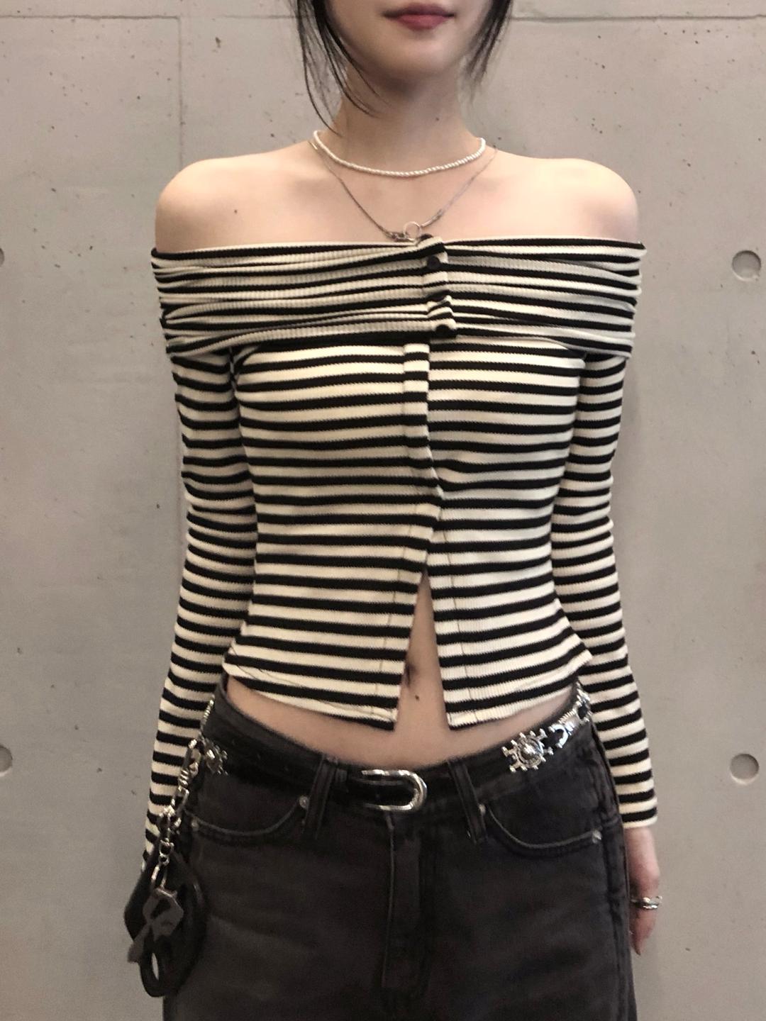 Lume Stripe Off-Shoulder Top