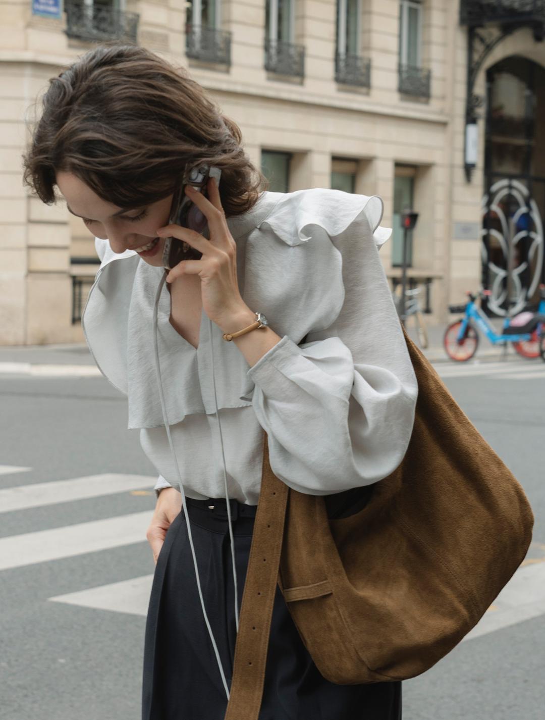 [9.9 예약발송] 플로우 투웨이 블라우스 - 민트그레이