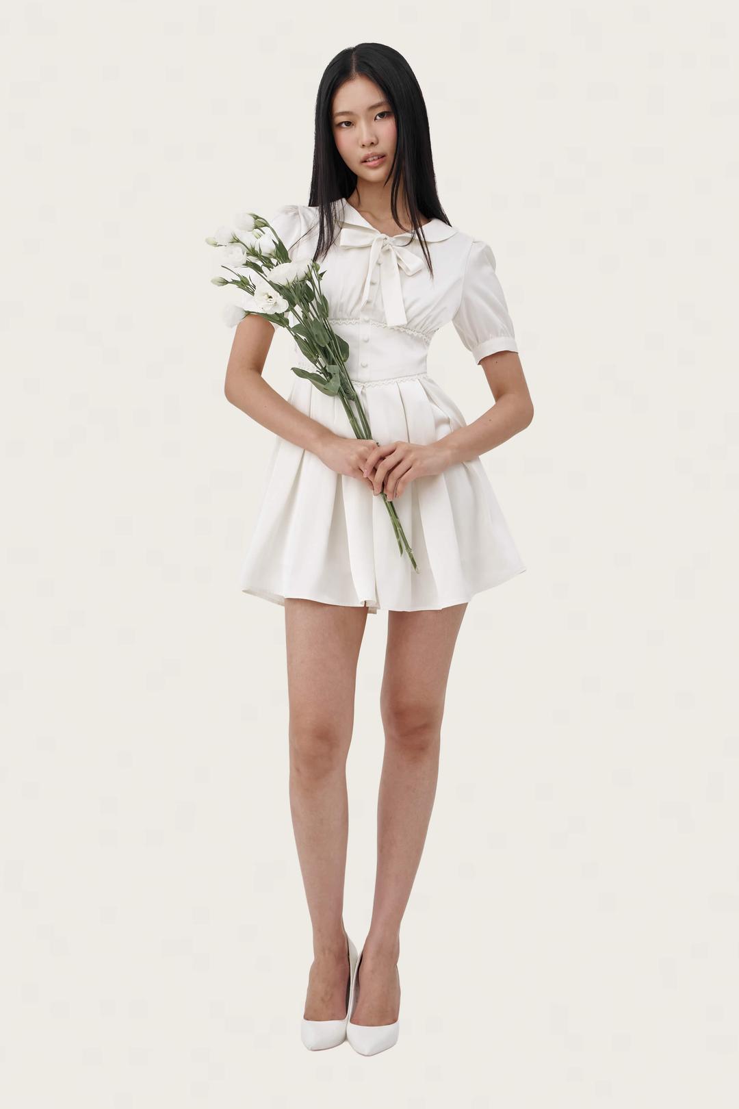 [Wonniehouse] Ella lace satin dress