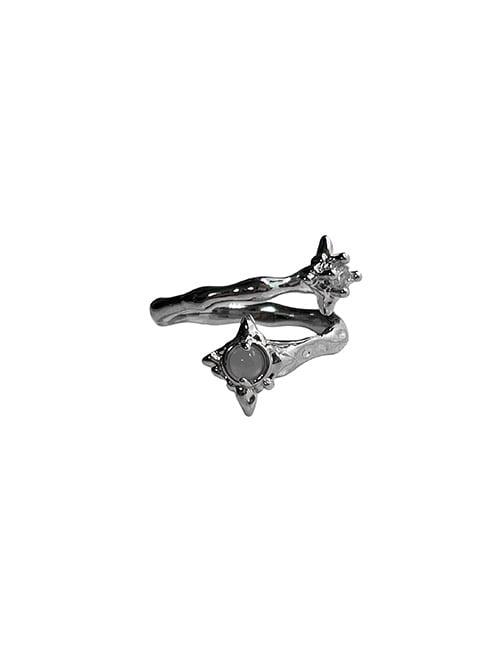 Gray Shooting Star Cubic Open Ring