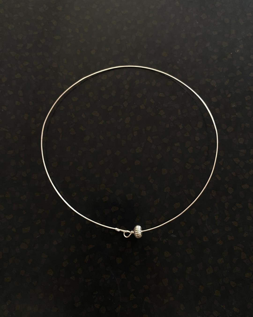 Hand tied silver line necklace