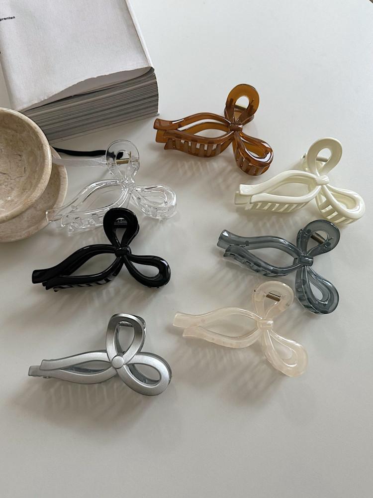 아크릴 리본 헤어 집게핀 (7color)