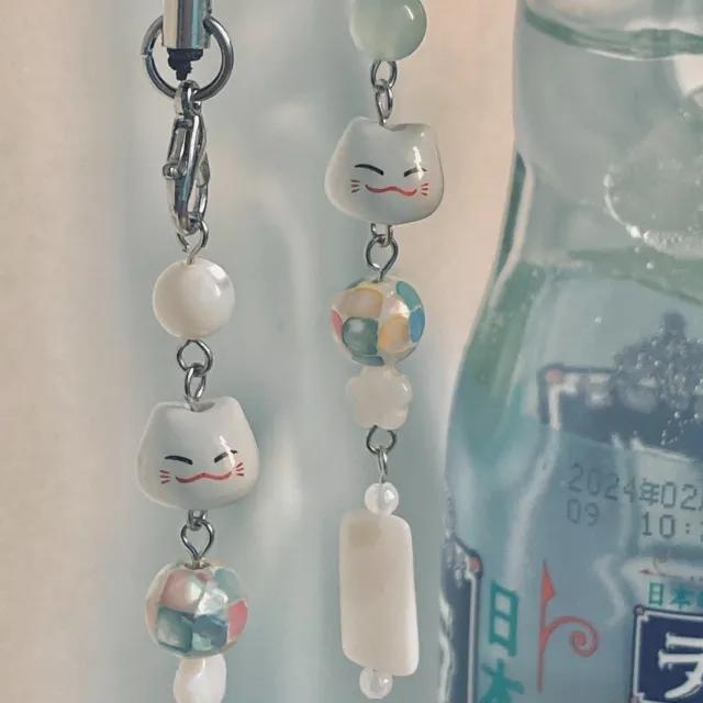 소원 고양이 오색 풍등 키링 아이폰 핸드폰줄