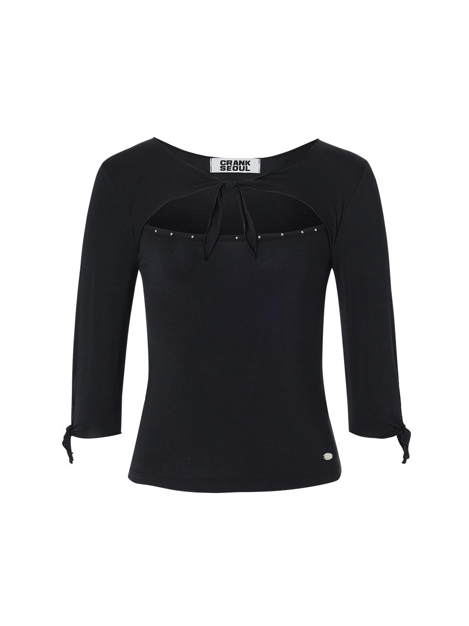 STUD TIE TOP_BLACK